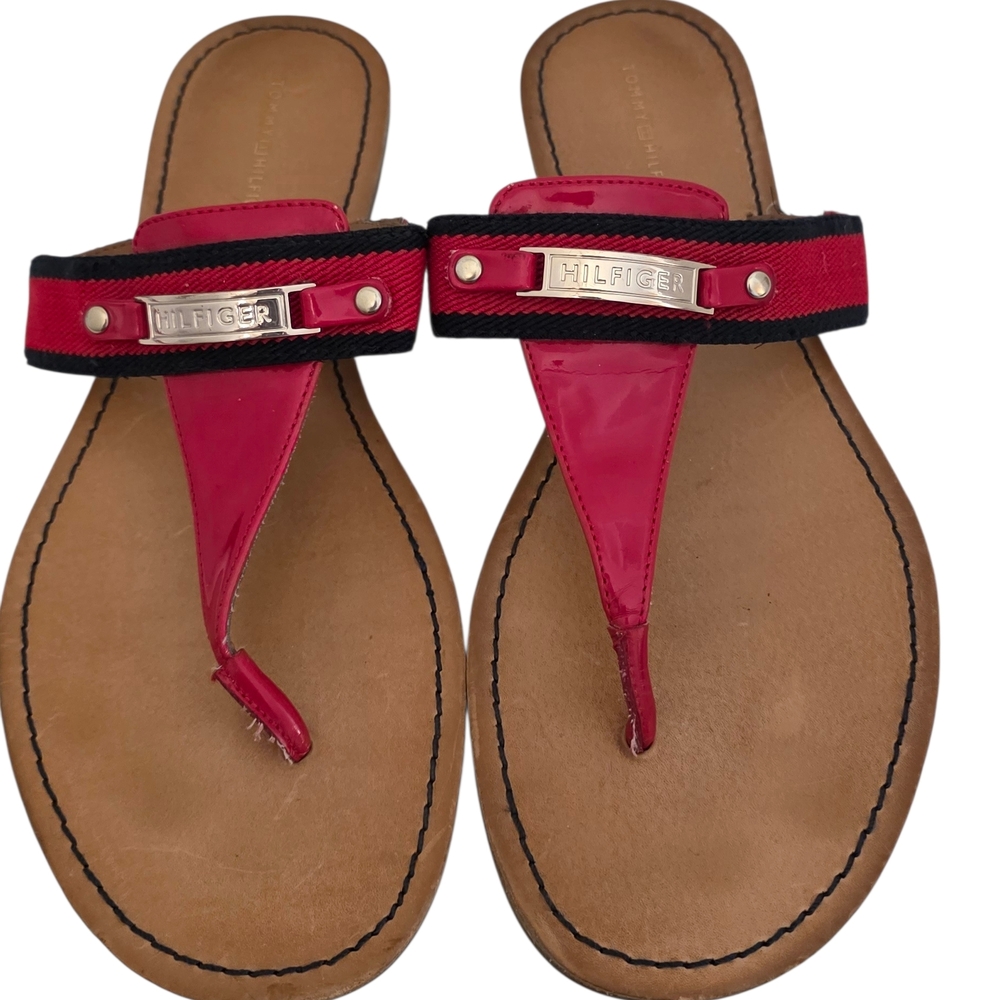 Tommy Hilfiger Red and Black Women's Sandals